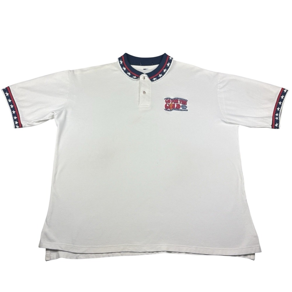 Vintage NAPA Go For The Gold 1996 Olympics Polo Shirt Mens 2XL USA